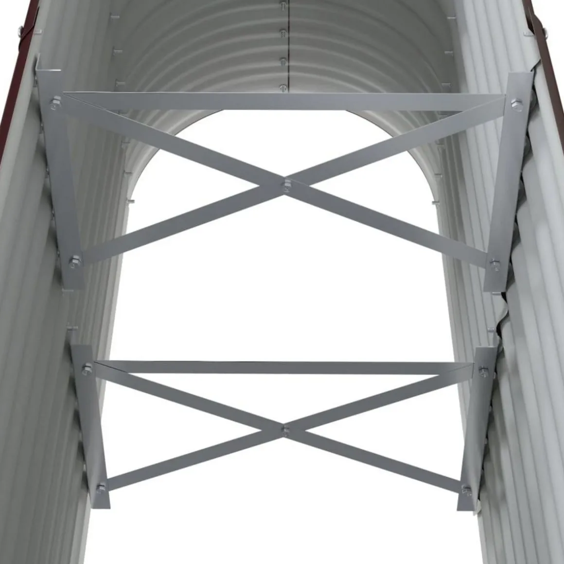 Lit sureleve de jardin Acier enduit de poudre marron