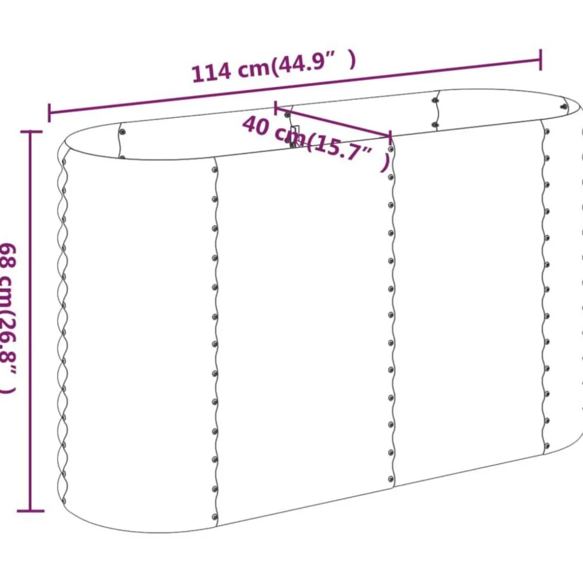 Lit sureleve de jardin Acier enduit de poudre marron