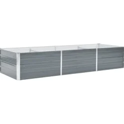Lit sureleve de jardin Acier galvanise 240x80x45 cm Gris