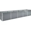 Lit sureleve de jardin Acier galvanise 400x80x45 cm Gris