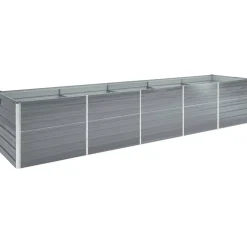 Lit sureleve de jardin Acier galvanise 400x80x45 cm Gris