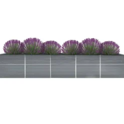 Lit sureleve de jardin Acier galvanise 400x80x45 cm Gris