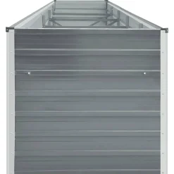 Lit sureleve de jardin Acier galvanise 400x80x45 cm Gris