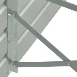 Lit sureleve de jardin Acier galvanise 400x80x45 cm Gris