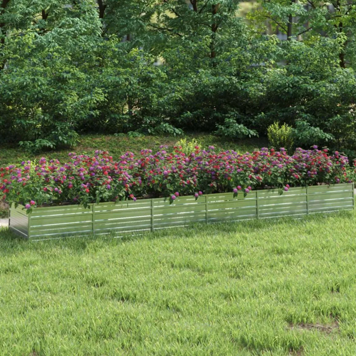 Lit sureleve de jardin 480x80x45 cm Acier galvanise Argente