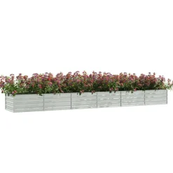 Lit sureleve de jardin 480x80x45 cm Acier galvanise Argente