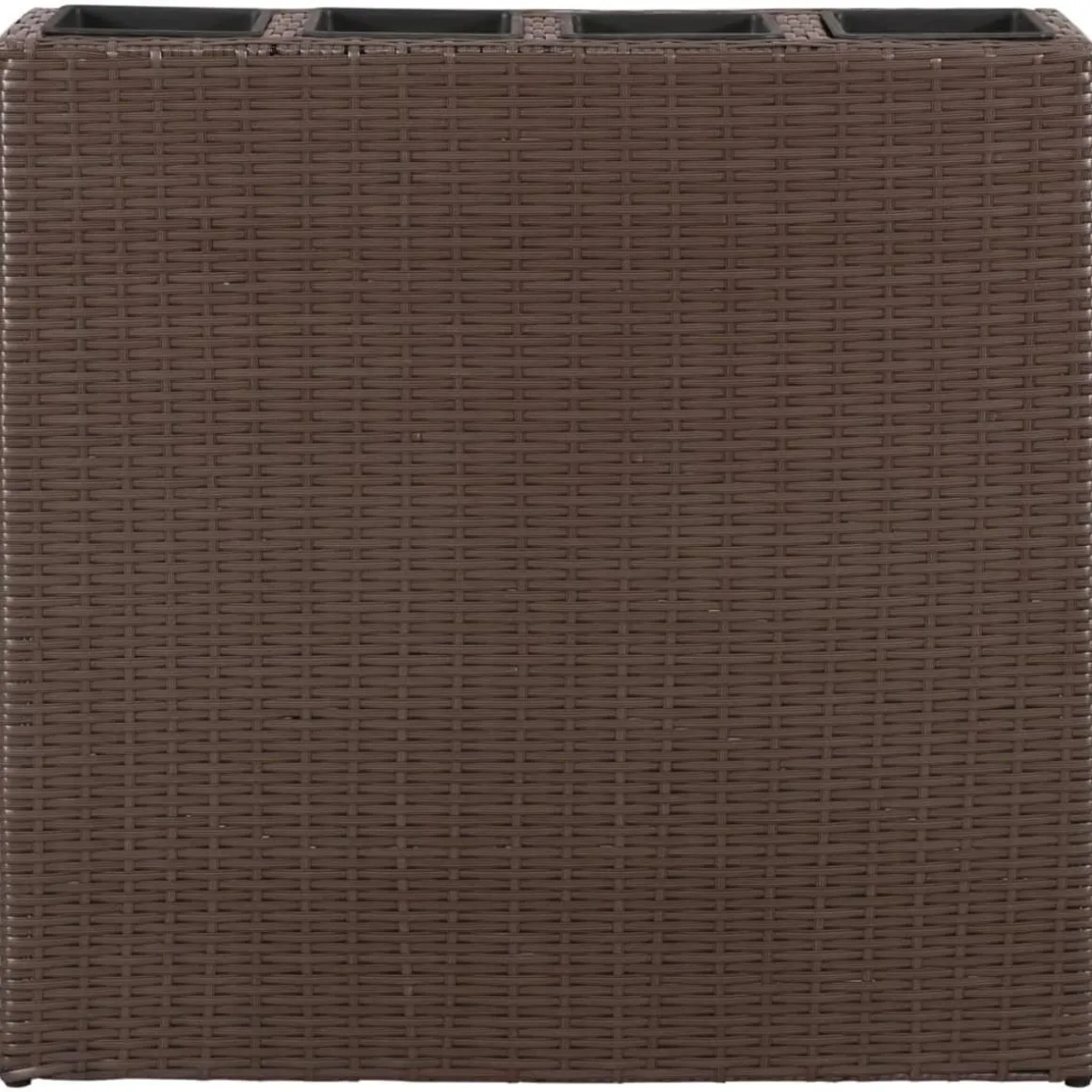 Lits sureleves de jardin et 4 pots 2 pcs Resine tressee Marron