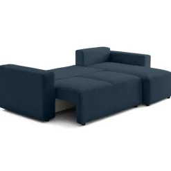 Livy - canapé d'angle réversible 4 places convertible avec coffre en fausse fourrure