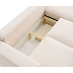 Livy - canapé d'angle réversible 4 places convertible avec coffre en fausse fourrure