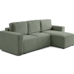 Livy - canapé d'angle réversible 4 places convertible avec coffre en fausse fourrure