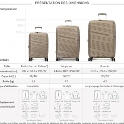 Lot 3 valises rigides dont 1 cabine TSA