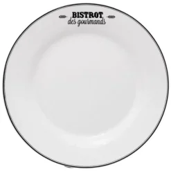 Lot de 6 Assiettes Plates Bistrot 26cm Blanc