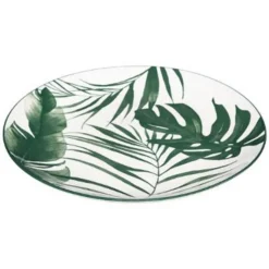 Lot de 6 Assiettes Plates Palme 26cm Vert