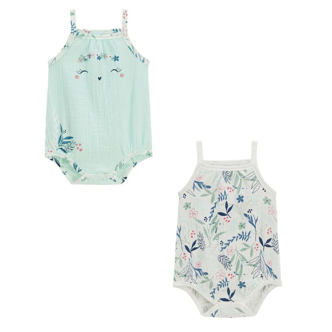 Lot de 2 bodies bébé à bretelles Dahlia