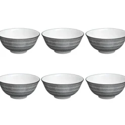 Lot de 6 Bols Porcelaine Lunis 15cm Noir