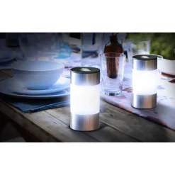 Lot de 4 bornes solaire à planter ou à poser Gris - INOXIA