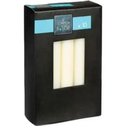 Lot de 10 Bougies Bâton Hugo 16cm Ivoire