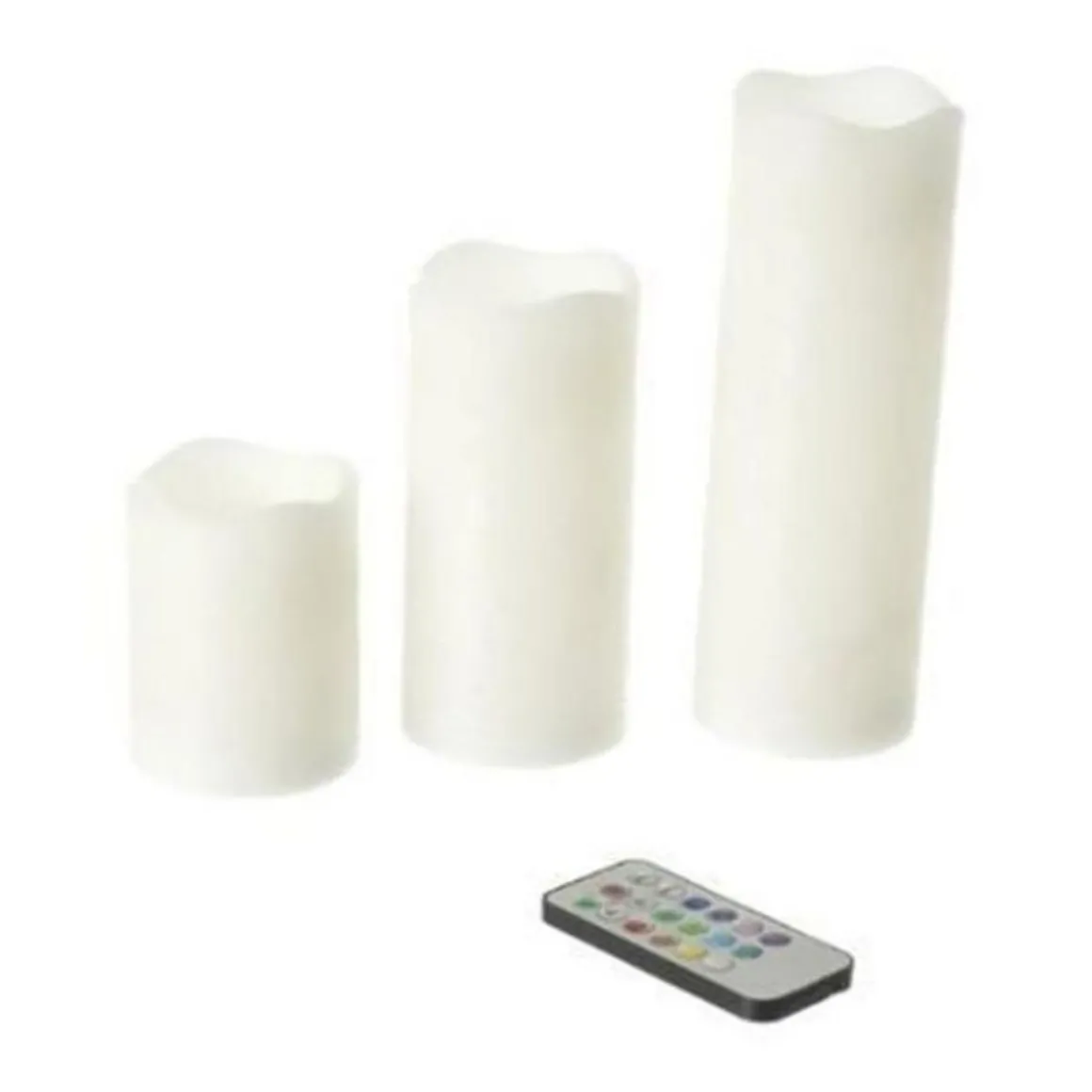 Lot de 3 Bougies LED 12 Couleurs 20cm Multicolore