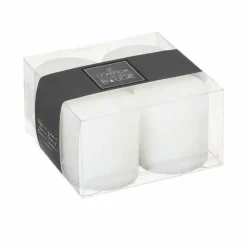 Lot de 4 Bougies Votives Rustic 4,5cm Blanc