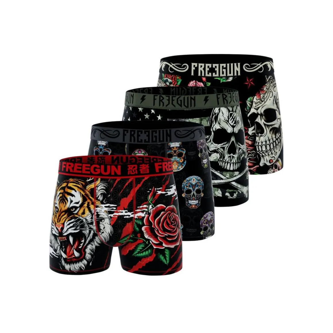 Lot de 4 boxers enfant Rock Skull