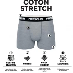 Lot de 4 Boxers garçon coton Gris