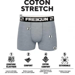 Lot de 4 Boxers homme coton Gris
