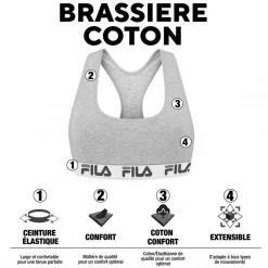 Lot de 3 Brassières coton femme Uni