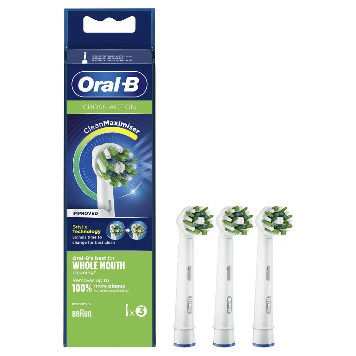 Lot de 3 brossettes CrossAction - Blanc