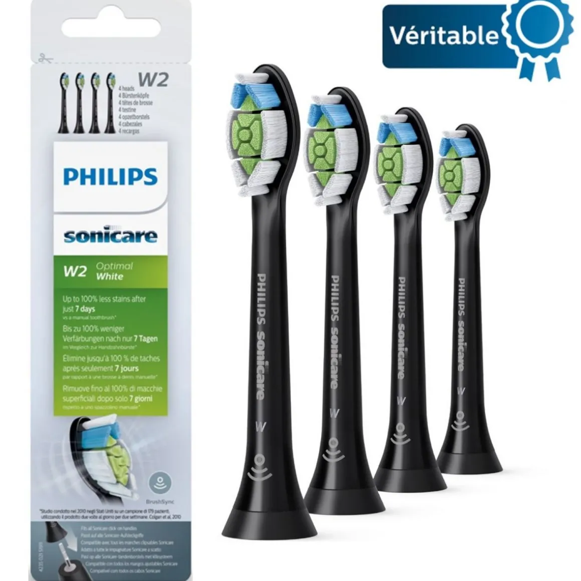 Lot de 4 brossettes HX6064/11 - Noir