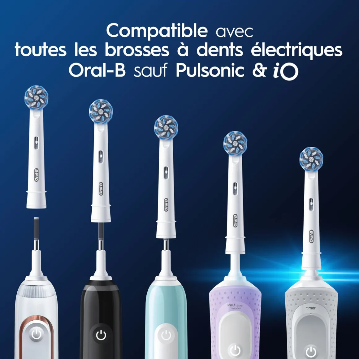 Lot de 8 brossettes sensitives - Blanc