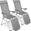 Lot de 2 chaises de jardin en aluminium avec nuque rembourrée