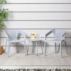 Lot de 6 chaises jardin en gris
