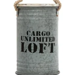 Lot de 3 Coffres Bidon Design Loft 51cm Gris