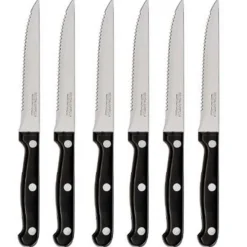 Lot de 6 Couteaux de Table Steak 27cm Noir