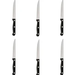 Lot de 6 Couteaux de Table Steak 27cm Noir