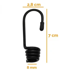 Lot de 20 crochets pour tendeur - 7 cm - Noir