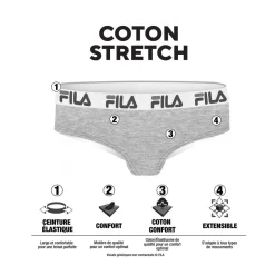 Lot de 3 culottes femme en coton FU6043 couleur grise