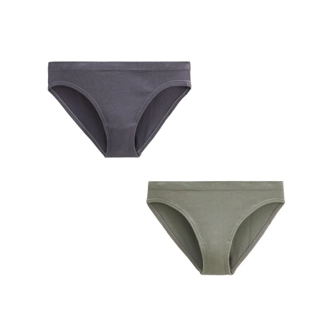 Lot de 2 culottes fille gris et kaki Saeva