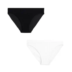 Lot de 2 culottes noire et blanche fille Saeva