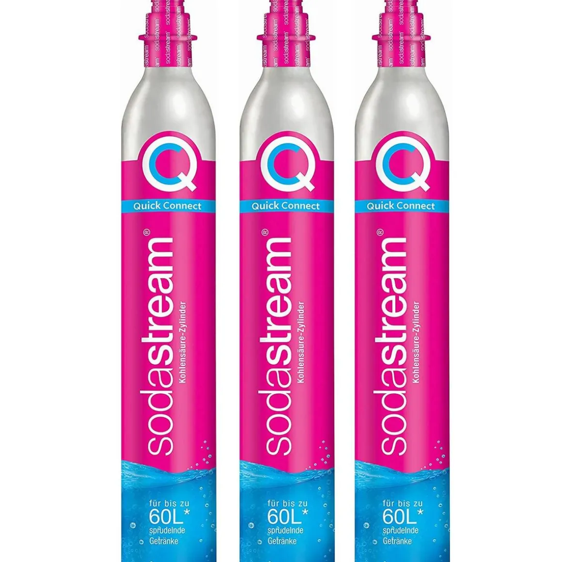 Lot de 3 cylindres de gaz co2 60l quick connect pour machine à gazéifier - 3 x cylindre quick connect