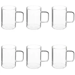 Lot de 6 Mugs en Verre Mia 45cl Transparent