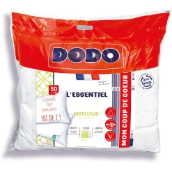 Lot de 2 oreillers confort moelleux L'ESSENTIEL