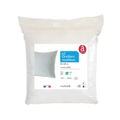 Lot de 2 oreillers confort moelleux