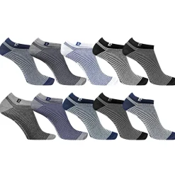 Lot de 10 Paires chaussettes tiges courtes rayées aléatoires PC0373
