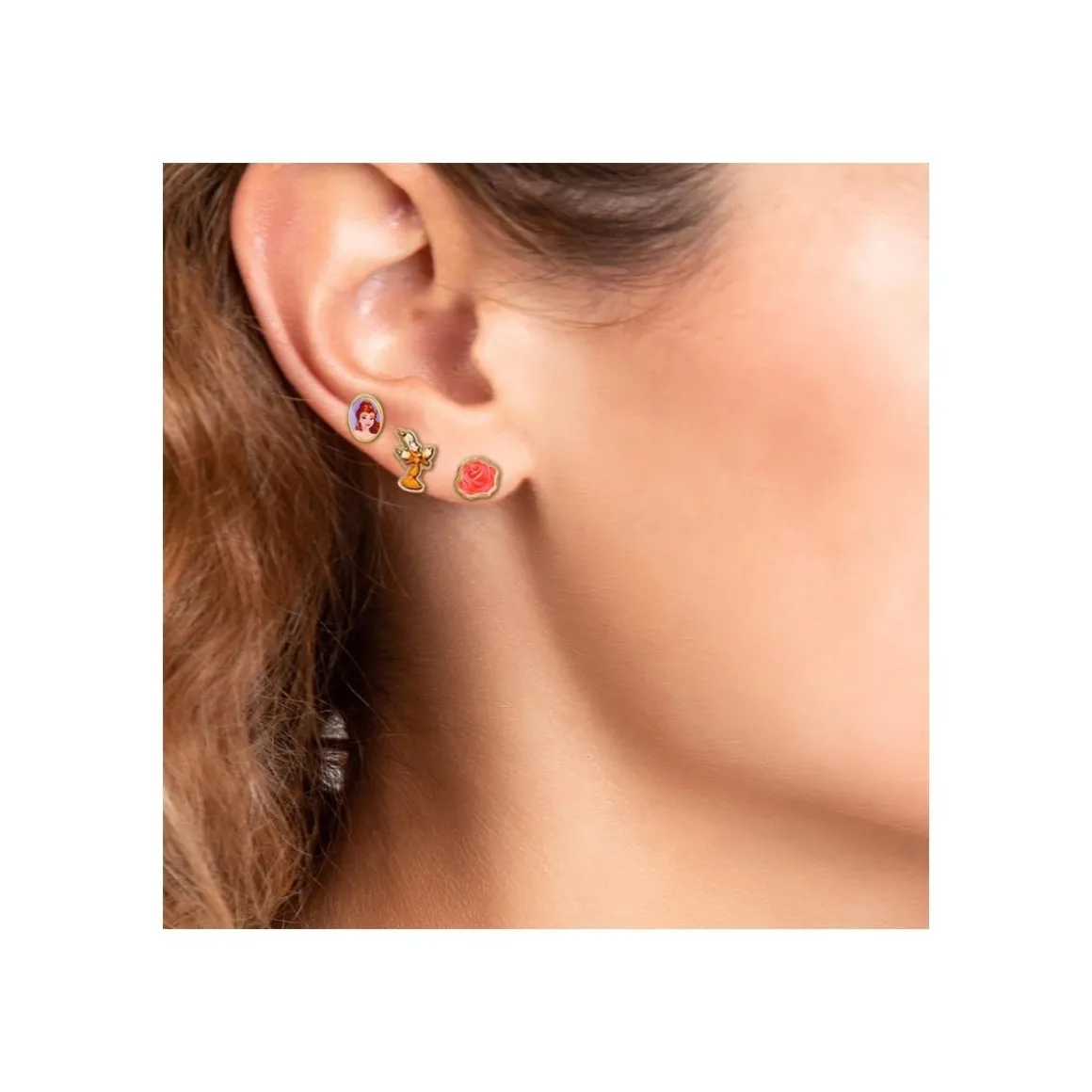 Lot de 6 paires de boucles d'oreilles Disney - Belle