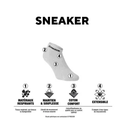 Lot de 6 paires de chaussettes tiges courtes homme Freegun noir