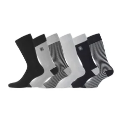 Lot de 6 Paires de Chaussettes de ville coton homme