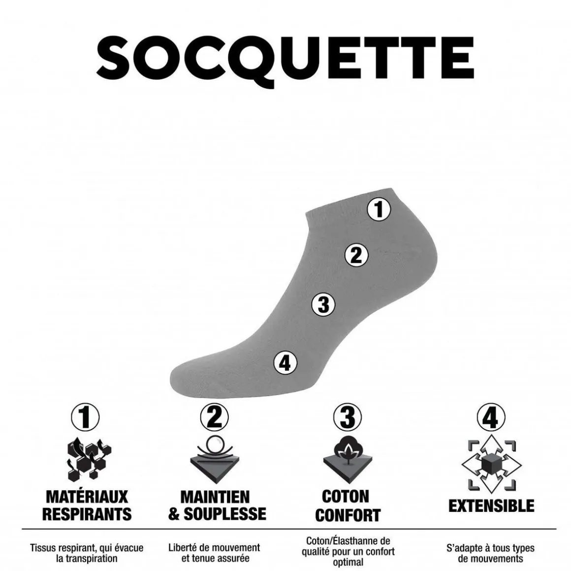 Lot de 6 paires de chaussettes tiges courtes Pierre Cardin