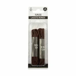 Lot de 2 Paires de Lacets Ronds 110cm Marron