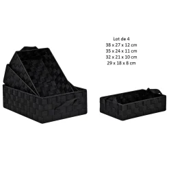 Lot de 4 Paniers avec 2 sangles en Polypropylène et Métal